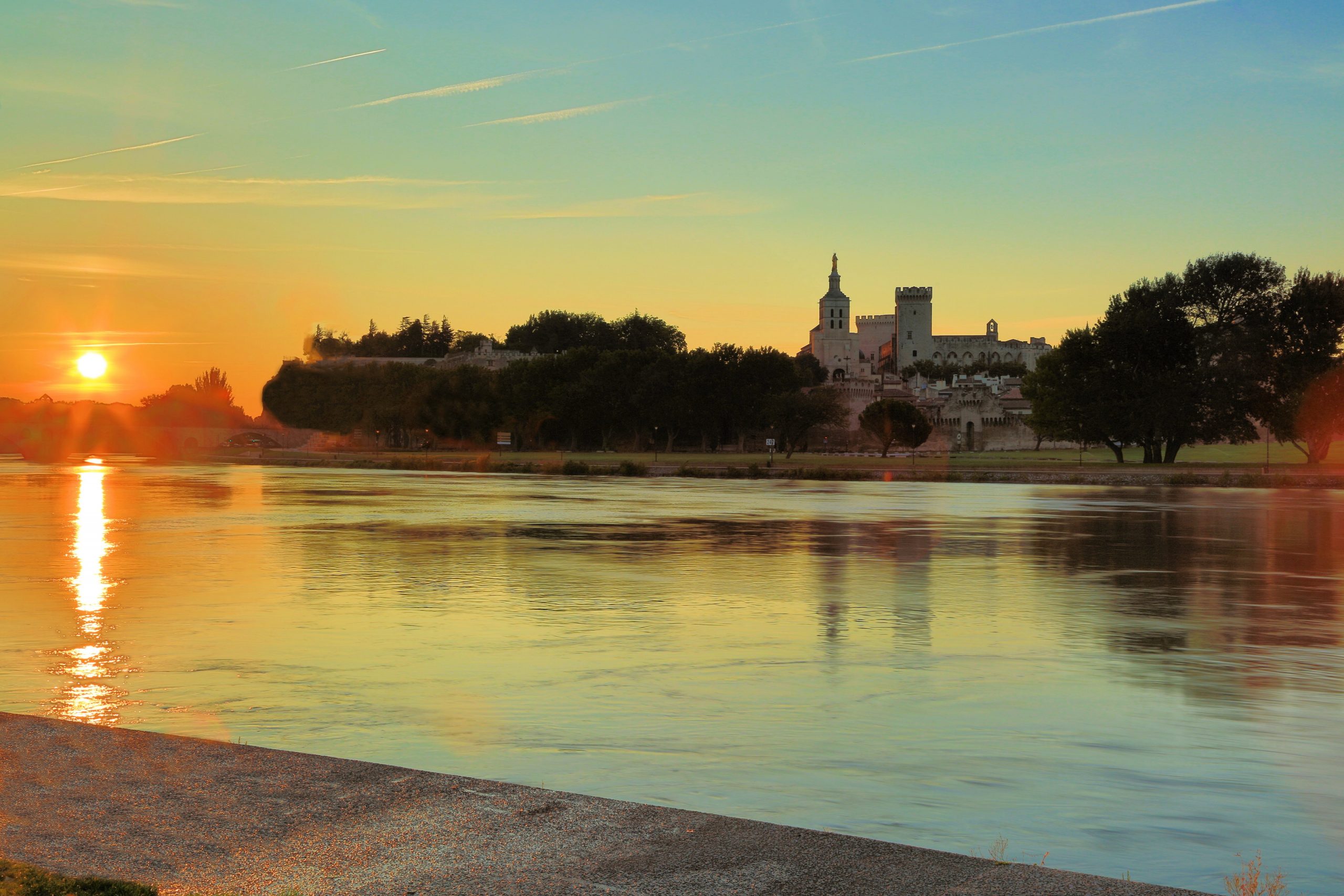 Avignon Rhone river sunrise Geographic Media