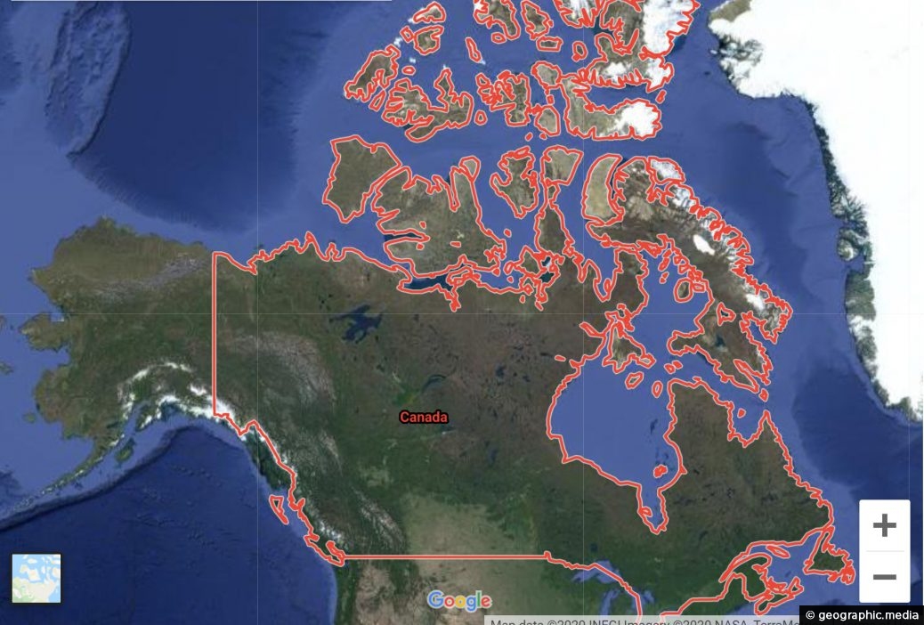 Provinces Of Canada Map Geographic Media   Canada Google Map 1038x702 