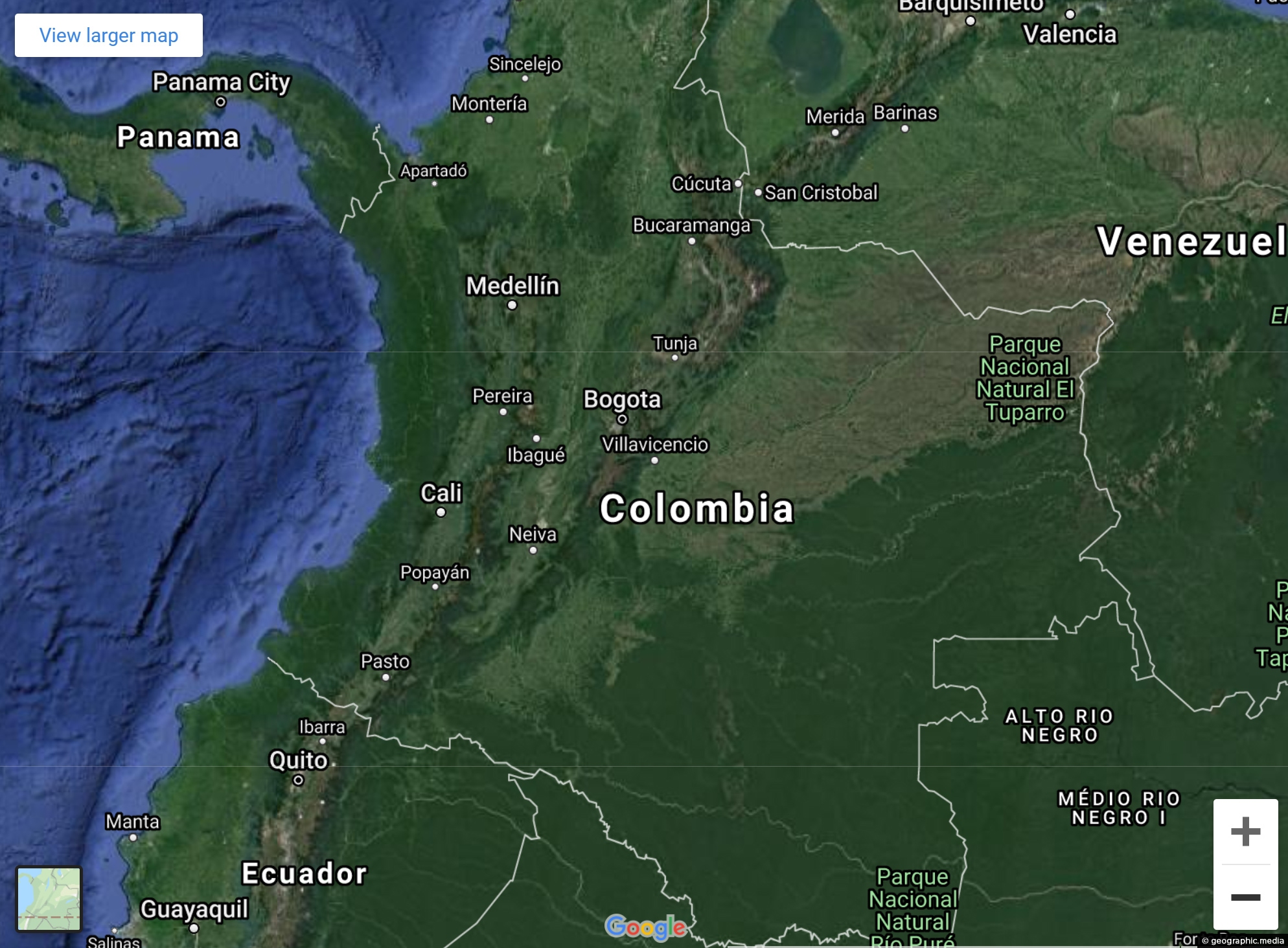 Colombia Google Map