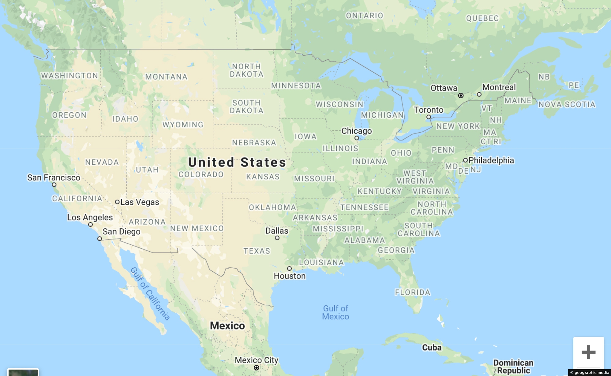 The States of the USA map - Geographic Media