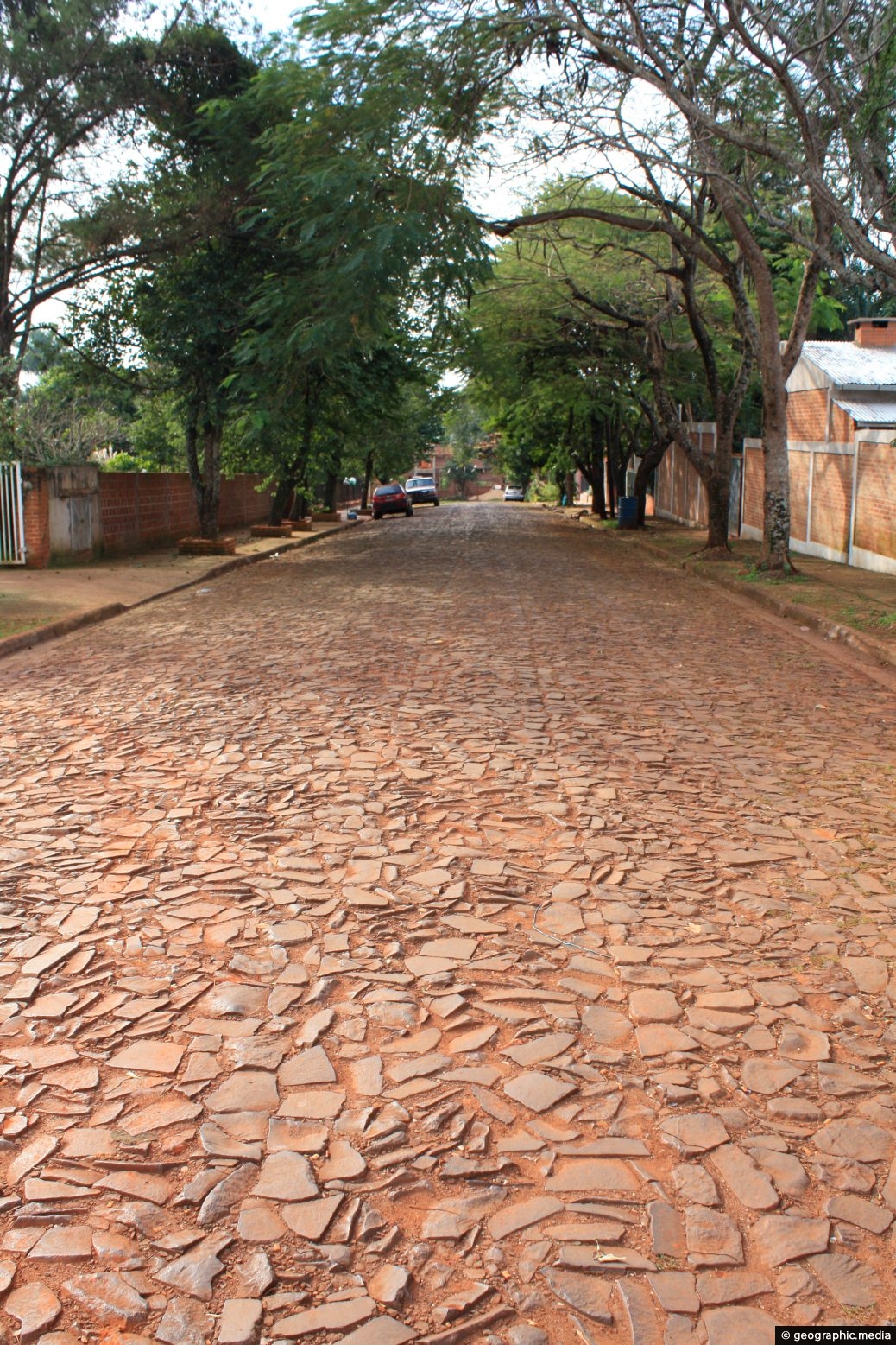 Cobblestone Street in Puerto Iguazú