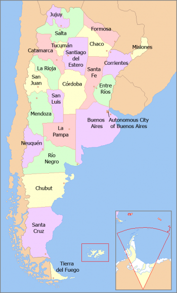 Regions of Argentina Map - Geographic Media