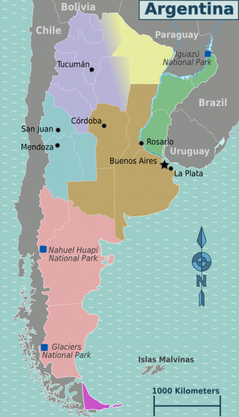 Regions of Argentina Map - Geographic Media