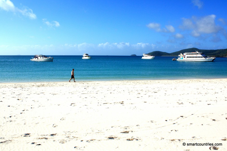 Boats at Whitehaven Beach
