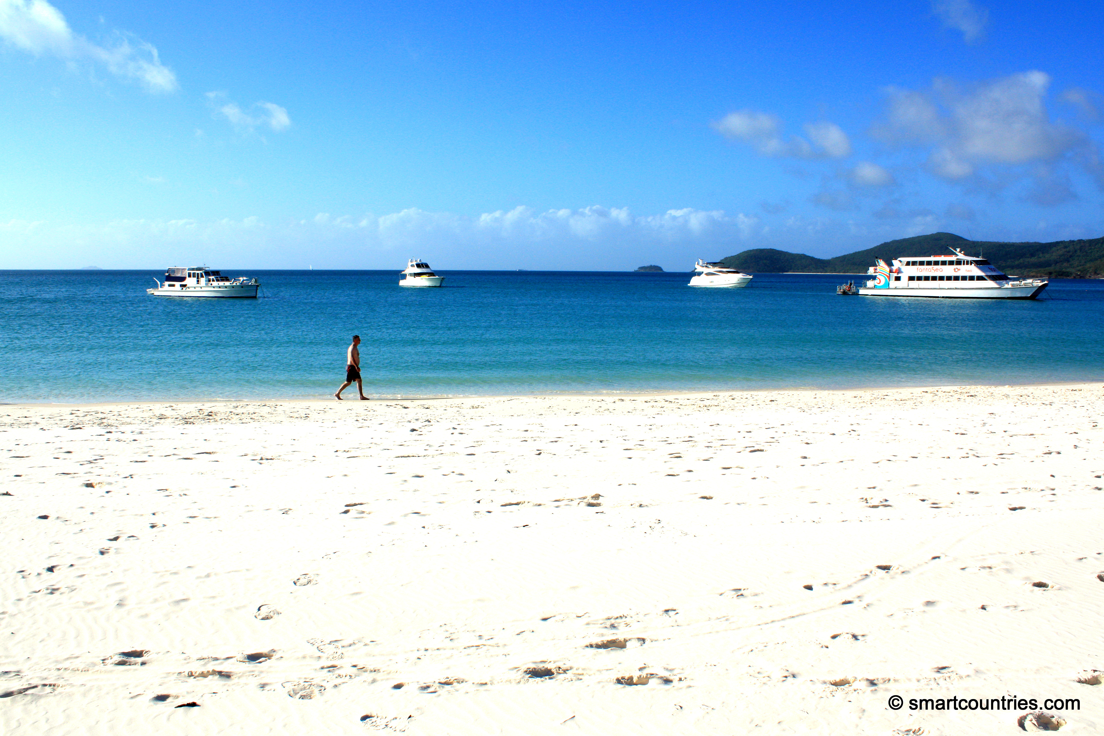 Boats at Whitehaven Beach