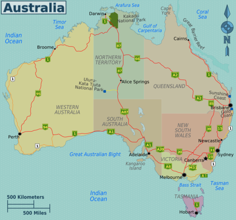 Australia Highway Map - Geographic Media