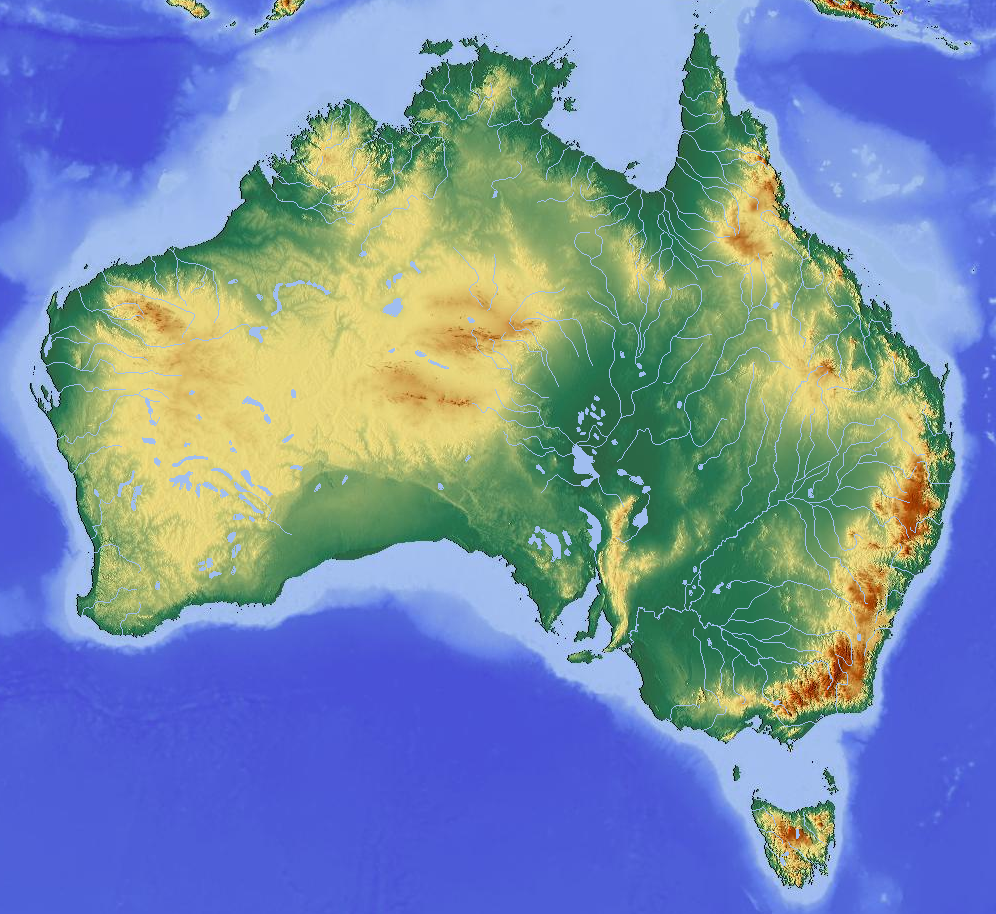Australia Topographical Map