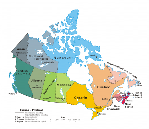 Canada Provincial Map - Geographic Media