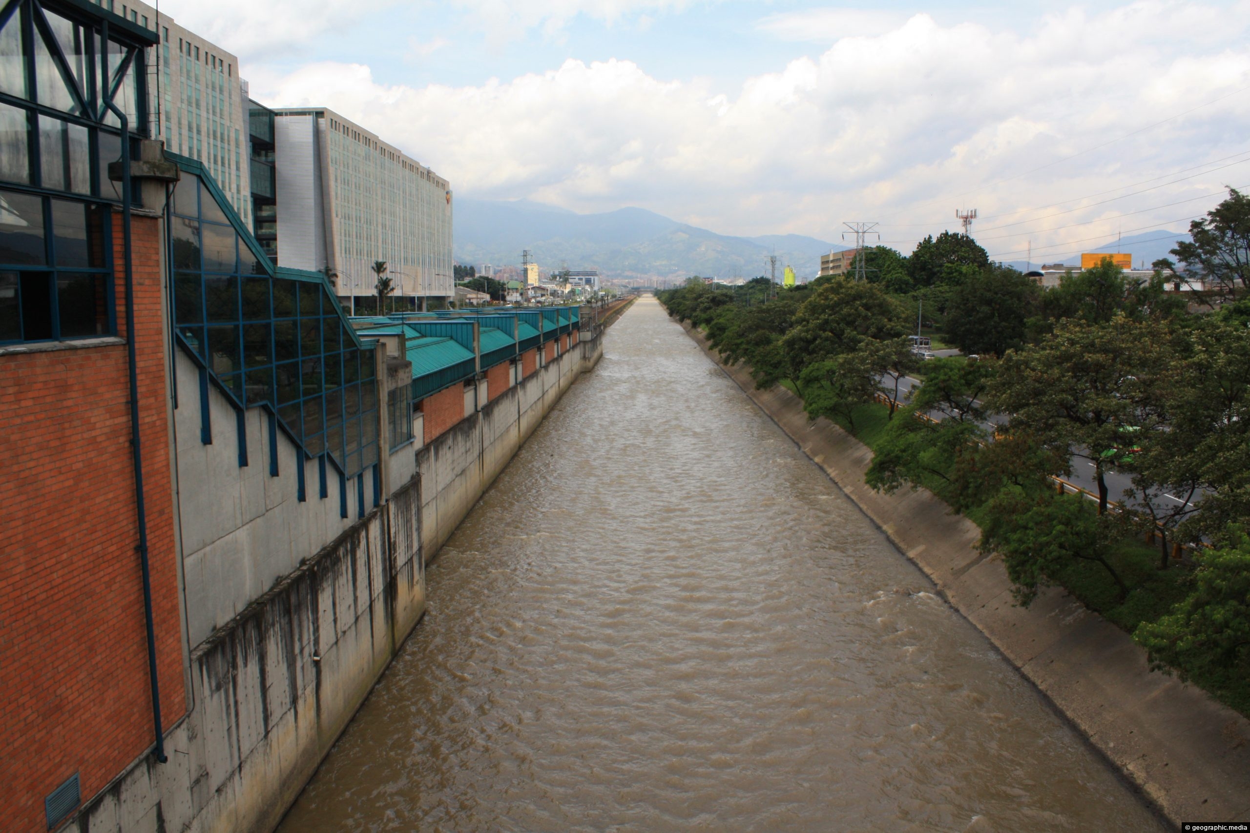 Medellin River in the city of Medellin