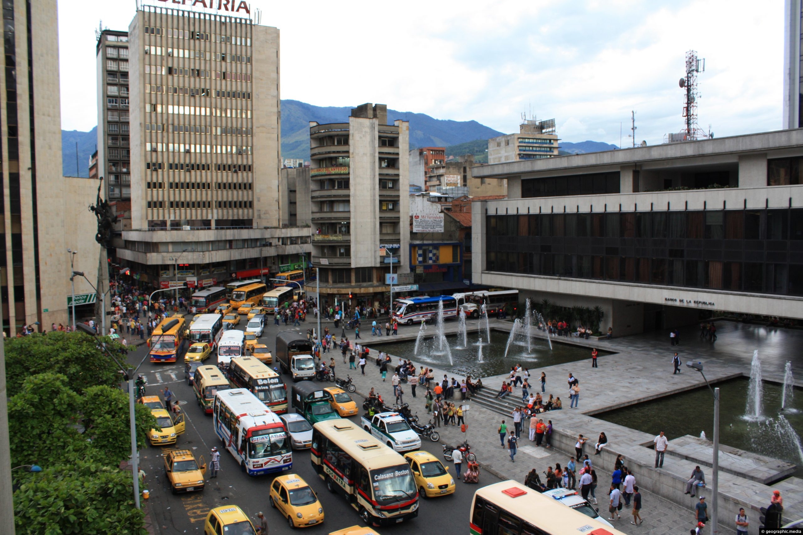 View of Avenida Colombia in Medellin's central business district