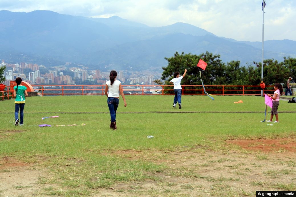 Kite Flying in Medellin Colombia