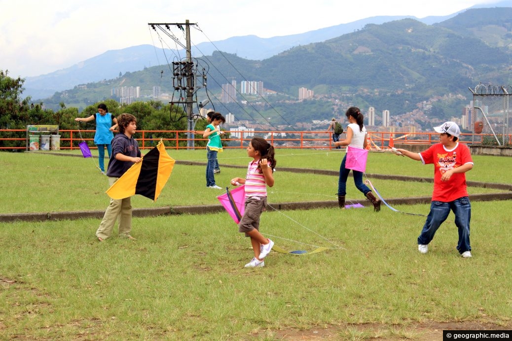 Flying Kites in Medellin Colombia