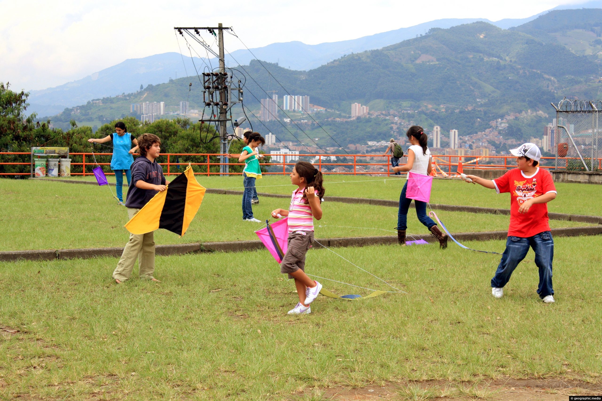 Flying Kites in Medellin Colombia