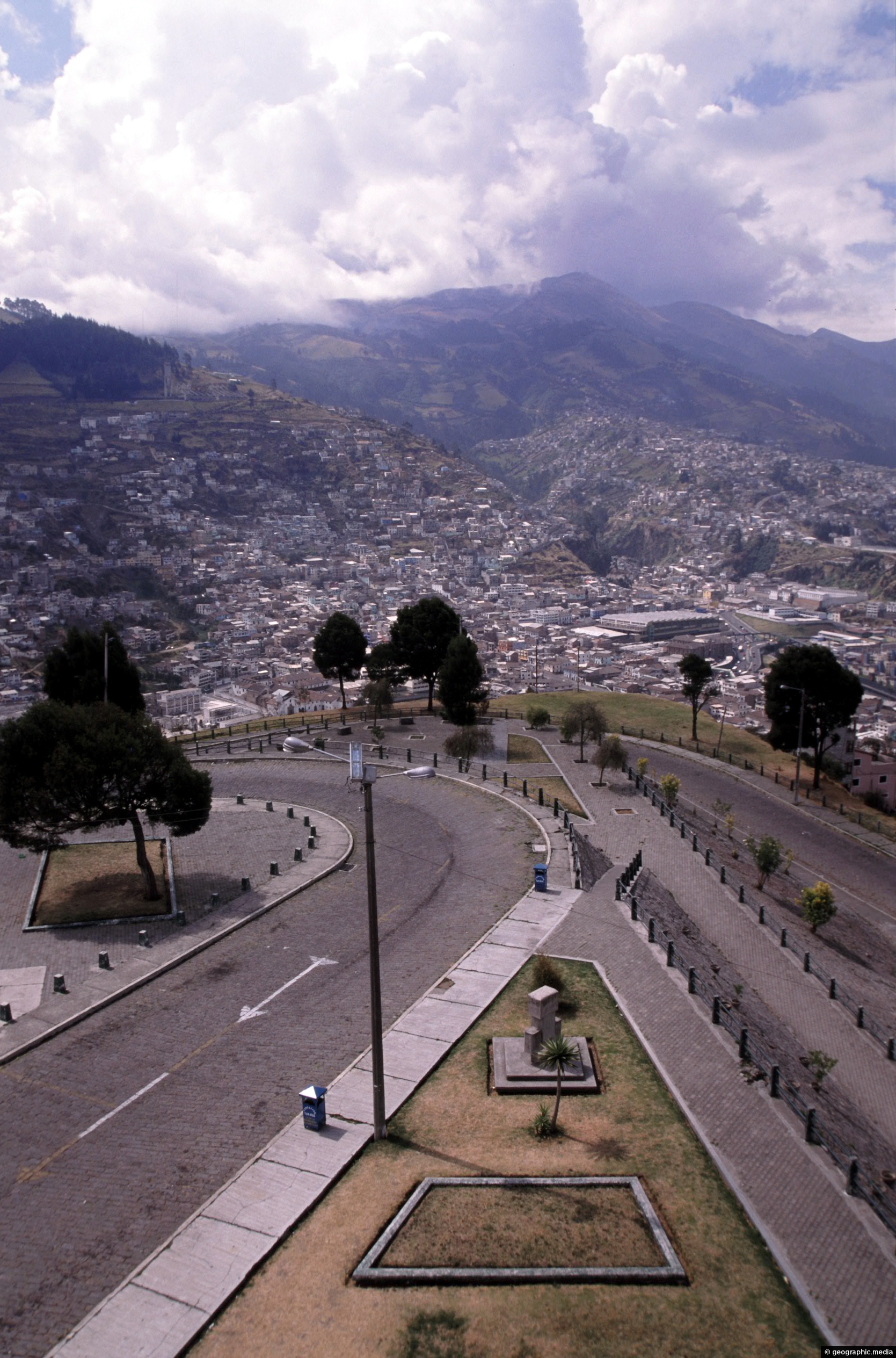 Road to El Panecillo in Quito Ecuador