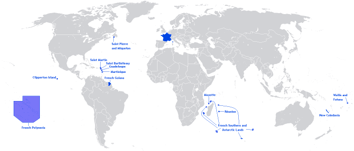 Territories Of France Map Geographic Media   France Territories Map 728x311 