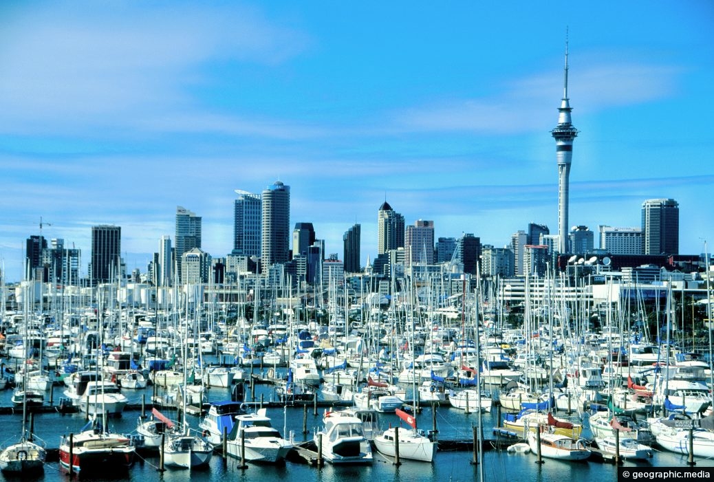 Auckland City Skyline from Westhaven Marina