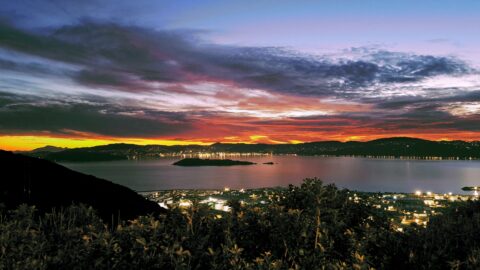 Sunset over Wellington Harbour