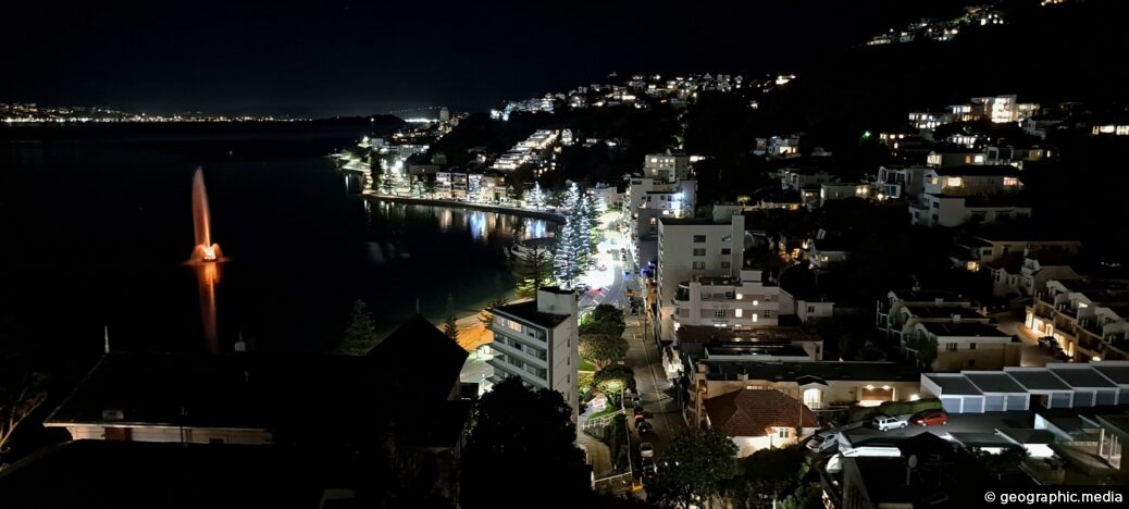 Oriental Bay Lookout at Night