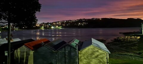 Boat Sheds and Sunset at Titahi Bay