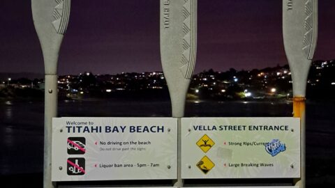 Titahi Bay Beach Signs