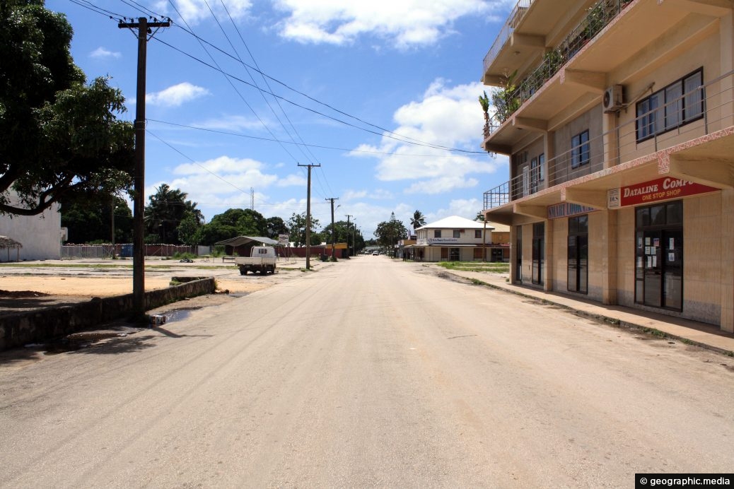 Deserted street in Nukualofa Tonga