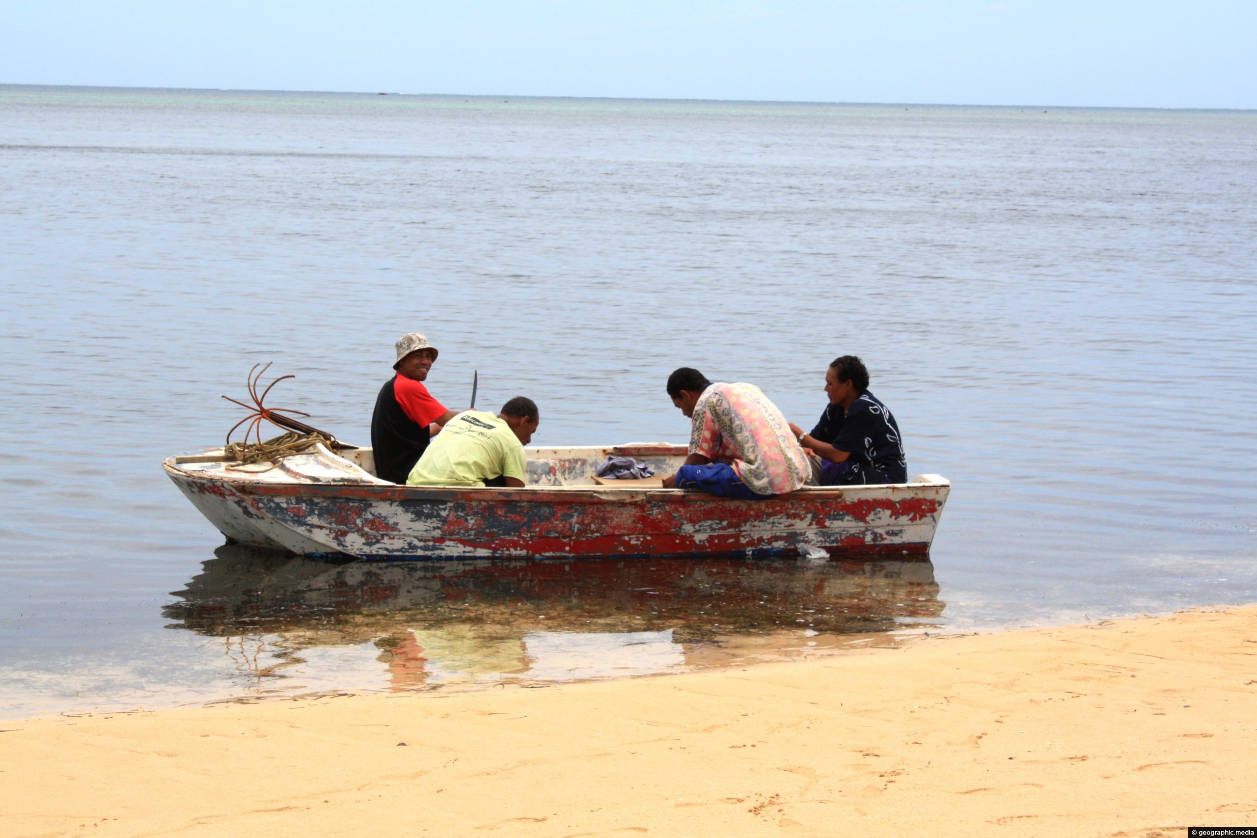 Fishermen on Atata Island in Tonga
