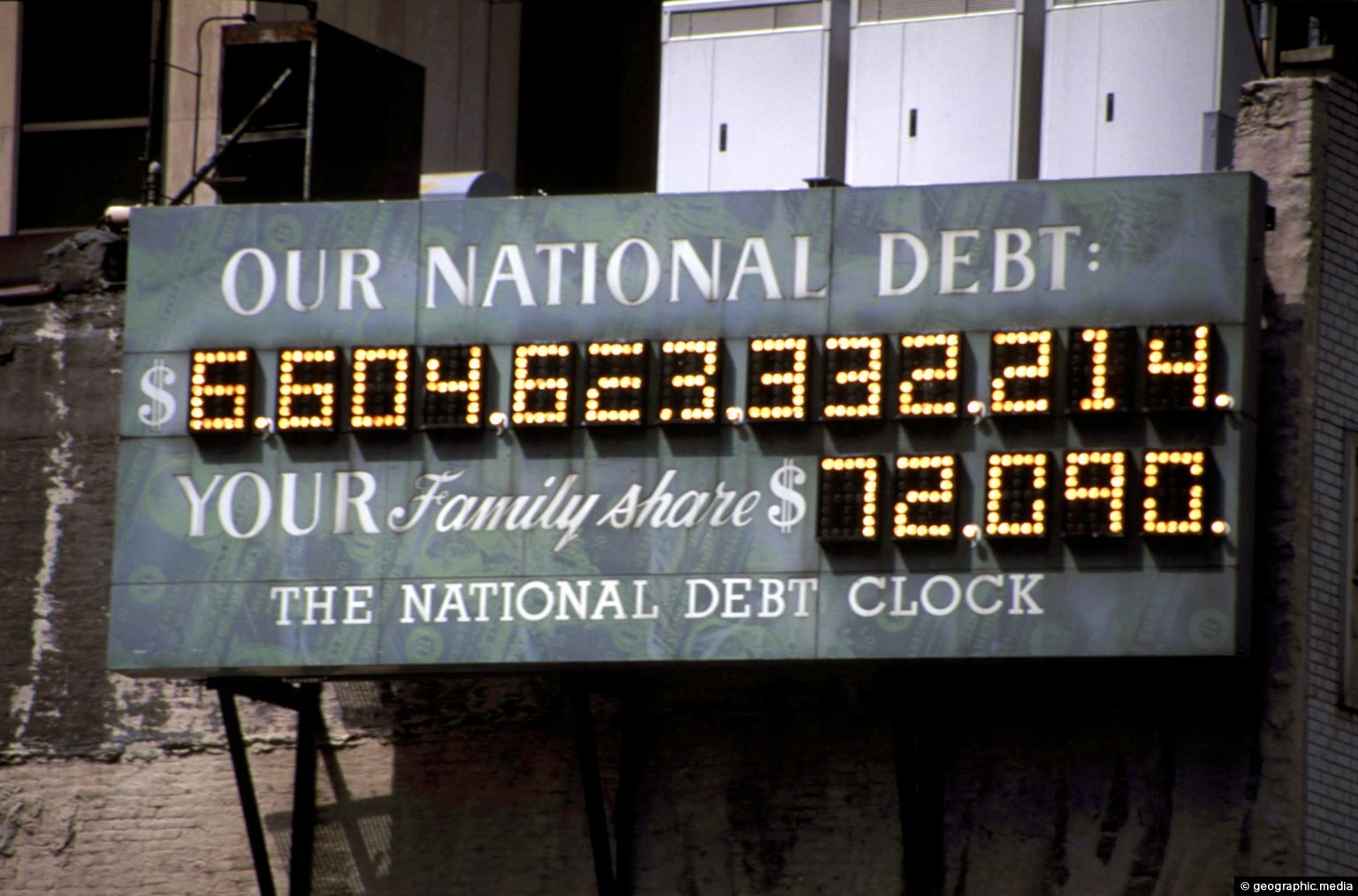 The National Debt Clock in New York Geographic Media